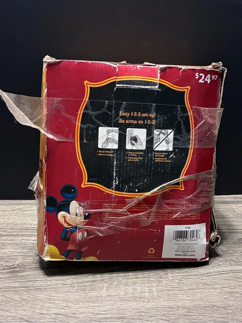 Disney Mickey Mouse “Happy Thanksgiving” Airblown Inflatable Scarecrow 3.8” Tall